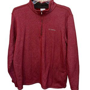 Men's Columbia Quarter Zip Red Sweater‎ XL